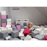 Professionele Schuimblokken Set - 45 Wasbare Bouwstenen voor Kinderopvang - Wit/Blauw/Grijs