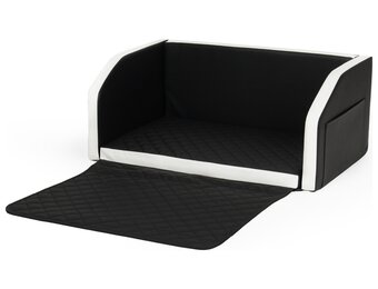 Veilige Auto Hondenmand Deluxe - Met Gordelsysteem - 90x55 cm - Zwart-wit
