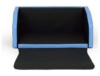 Premium Auto Hondenmand met Veiligheidsgordel - Zwart/Blauw - Waterdicht