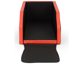 Premium Autohondenmand Comfort Plus - Design Zwart/Rood - 55x100cm