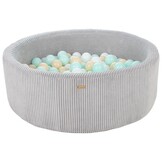 Luxe Ballenbak Set 90cm - 200 Zachte Ballen - Ontwikkelingsgericht Speelplezier - Grijs/Turquoise
