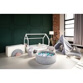 Luxe Ballenbak met Wasbare Hoes - Grijs/Wit - Inclusief 200 Speelballen