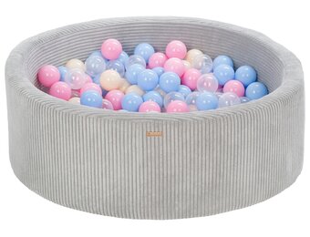Premium Ballenbak Set - Handgemaakt - 300 Ballen - Zachte Corduroy - Pasteltinten