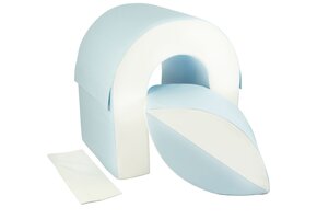 Veilige Peuter Speelblokken - Zachte Schuimset - 2 Elementen 65cm - Wit/Blauw