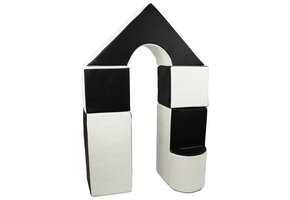 Zachte Speelblokken voor Kinderen - Veilige Schuimset 6-delig - Zwart en Wit Design