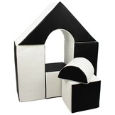 Design Speelblokken Set - 6 Zwart-Witte Schuimelementen - Moderne Kinderkamer