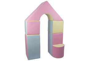 Zachte Bouwblokken Speelset - 6 Pastelkleurige Elementen - Spelenderwijs Ontwikkelen