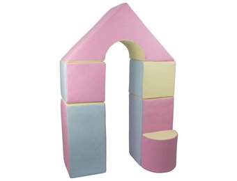 Zachte Bouwblokken Speelset - 6 Pastelkleurige Elementen - Spelenderwijs Ontwikkelen