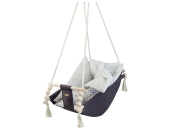 Scandinavische Baby Schommelstoel - Natuurlijk Hout & Katoen - Design Hangmat