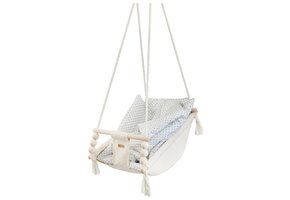 Scandinavische Baby Schommelstoel - Natuurlijk Hout & Bio-katoen - Design Babymeubel