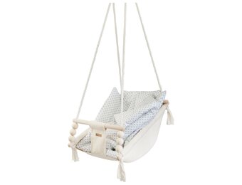 Scandinavische Baby Schommelstoel - Natuurlijk Hout & Bio-katoen - Design Babymeubel