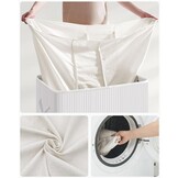 Design Wasmand Bamboe - Stijlvol Wit met Deksel - 150 Liter