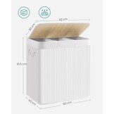 Design Wasmand Bamboe - Stijlvol Wit met Deksel - 150 Liter