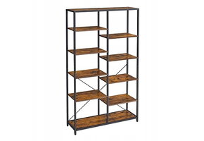 Vintage Industriële Boekenkast - Rustiek Bruin/Zwart - 170 cm hoog