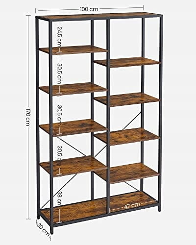 Multifunctionele Industriële Kast - 9 Planken - Vintage Bruin