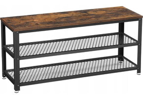 Ruimtebesparend Schoenenrek met Zitbank - Compact Hallmeubel 100 cm