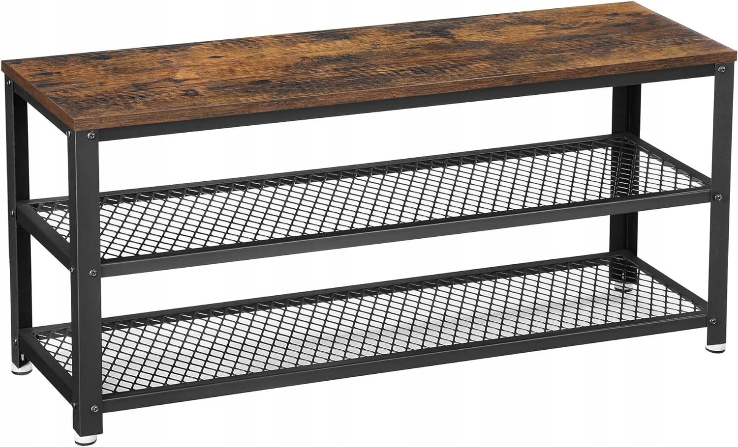 Design Schoenenkast Industrieel - Staal met Rustiek Bruin Hout - 3 Planken