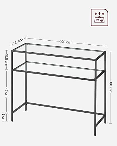 Moderne Glazen Bijzettafel Smal - Ruimtebesparend Design