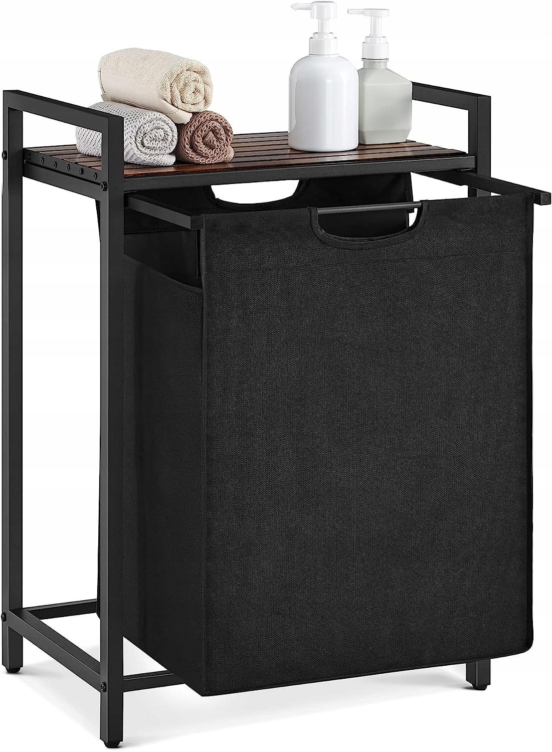 Design Wasmand met Opbergruimte - Rustiek Bruin - 65L Capaciteit