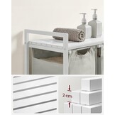 Praktische Wasorganizer 114L - Drievaks Wasmand met Werkblad - Wit