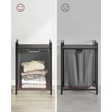 Luxe Design Wasmand Grijs - Stijlvolle Wasopberging 65L - Moderne Badkameraccessoire