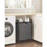 Luxe Design Wasmand Grijs - Stijlvolle Wasopberging 65L - Moderne Badkameraccessoire