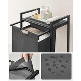 Grote Familie Wasmand 65L - Stevige Wasbox Grijs - Kindvriendelijk