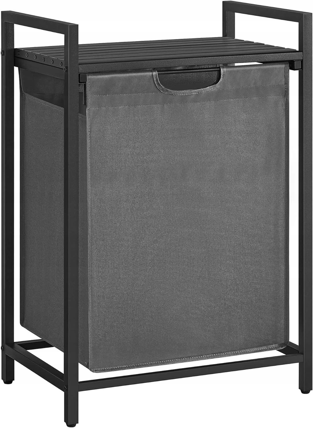 Multifunctionele Wasmand 65L - Opbergmeubel Grijs - MDF/Staal Constructie