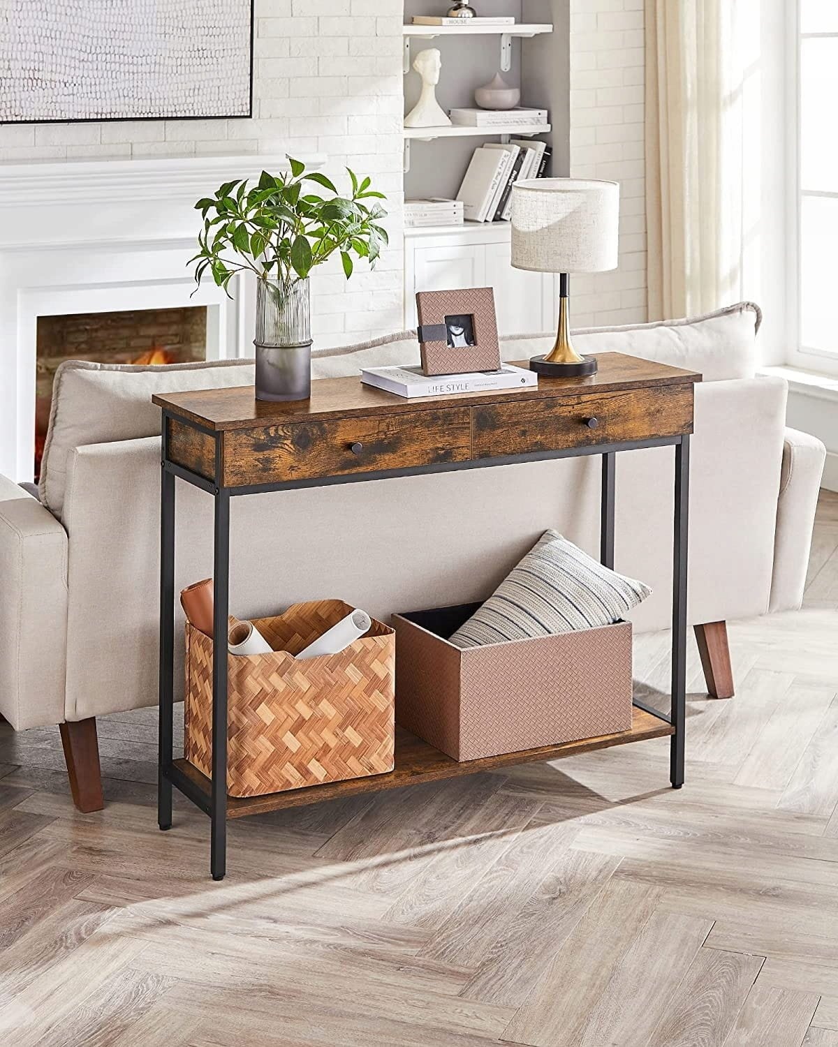 Praktische Sidetable met 2 Lades - Smal Model 100x30 cm