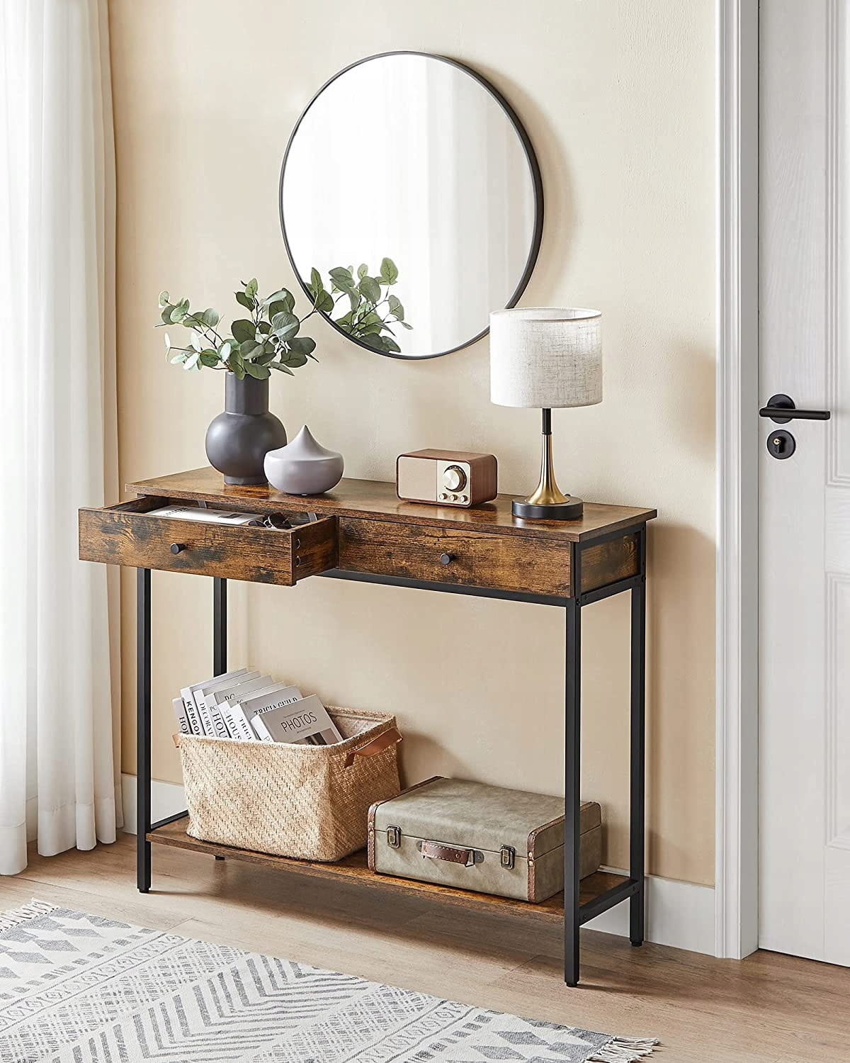 Praktische Sidetable met 2 Lades - Smal Model 100x30 cm