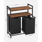 Industriële Wasmand met Planken - Rustiek MDF & Staal - Loft Design