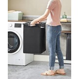 Industrieel Wasmeubel met Dubbele Mand - MDF/Staal - 91 cm hoog