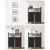 Industrieel Wasmeubel met Dubbele Mand - MDF/Staal - 91 cm hoog