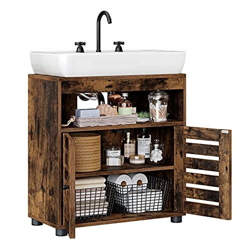 Rustieke Wastafelonderkast voor Badkamer - 60 cm Wandmontage