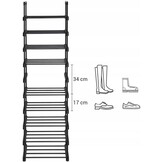 Modern Opbergrek voor Schoenen - Zwart Metaal - Strak Design