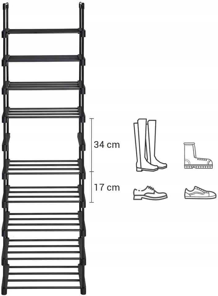Modern Opbergrek voor Schoenen - Zwart Metaal - Strak Design
