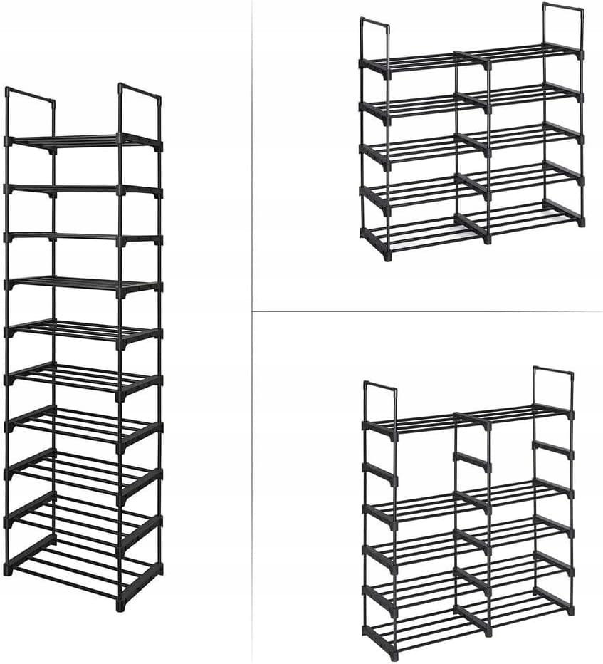 Modern Opbergrek voor Schoenen - Zwart Metaal - Strak Design