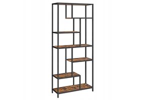 Zelf te Monteren Industriële Boekenkast - Staal/Hout Look - 180 cm