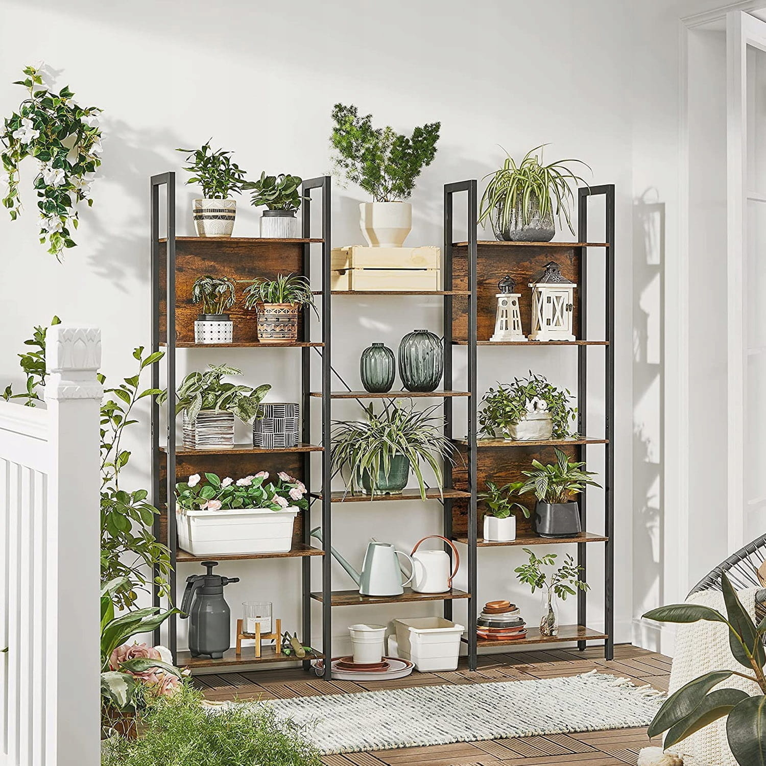 Design Boekenkast Industrieel - Vintage Loft Stijl - Rustiek Bruin 158 cm