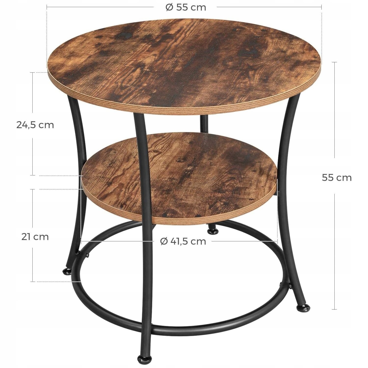 Design Salontafel Metaal & Hout - Industriële Stijl - Ø50 cm