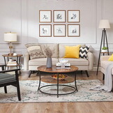 Rustieke Salontafel - Landelijke Stijl - Bruin/Zwart - 55x55 cm