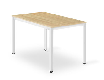 Moderne Ovale Eetkamertafel - Eiken/Wit - Verstelbare Poten