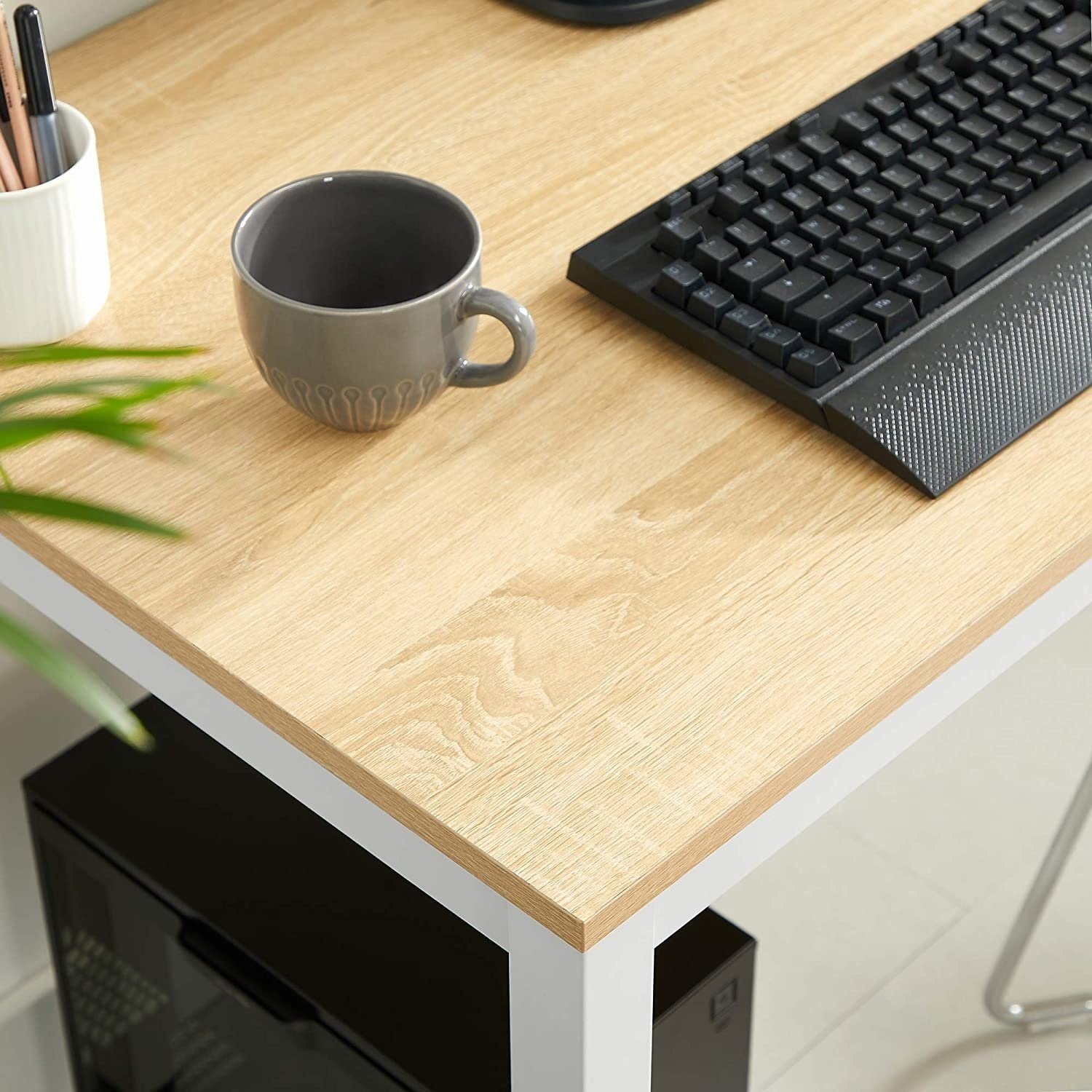 Moderne Ovale Eetkamertafel - Eiken/Wit - Verstelbare Poten