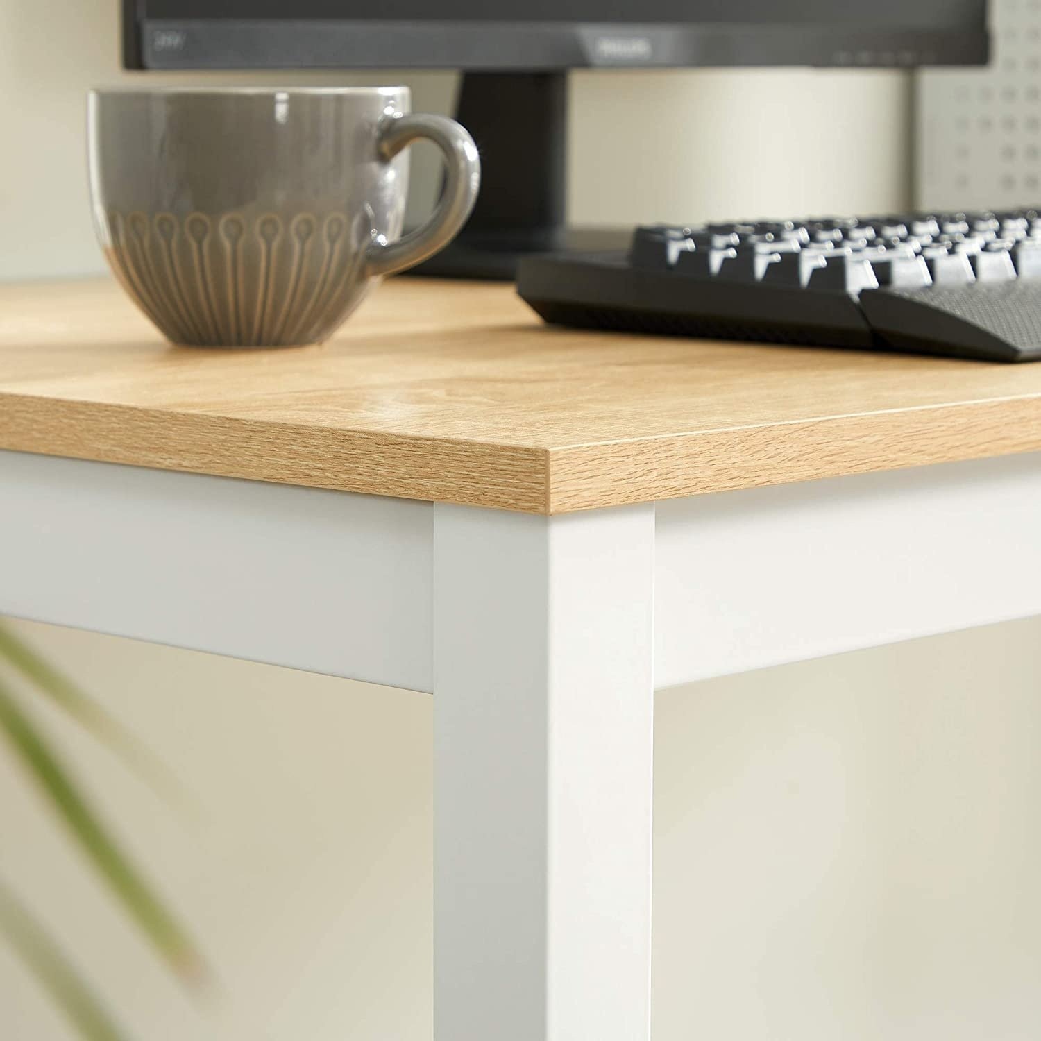 Moderne Ovale Eetkamertafel - Eiken/Wit - Verstelbare Poten