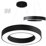 Design Ring Plafondlamp Mat Zwart - 60cm - Moderne LED Verlichting