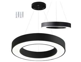 Energiezuinige LED Ring Plafondlamp - 50.000 branduren - Zwart 60cm