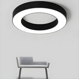 Energiezuinige LED Ring Plafondlamp - 50.000 branduren - Zwart 60cm