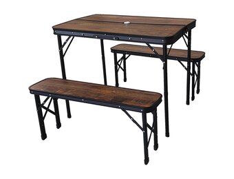 Ruimtebesparende Vouwtafel - Compact Opbergbaar - Met Zitbankjes