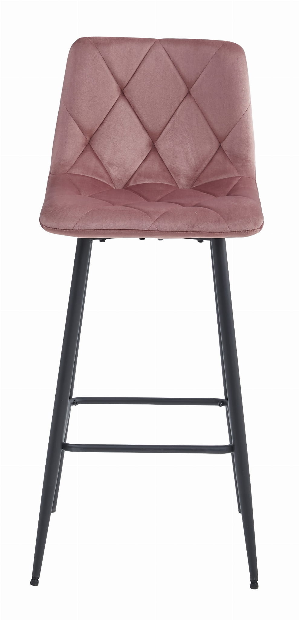 Luxe Fluwelen Barkruk Roze - Design Barstoel met Rugleuning - Nado