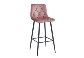 Moderne Barstoel Fluweel - Comfortabele Zithoogte 76cm - Roze - Nado